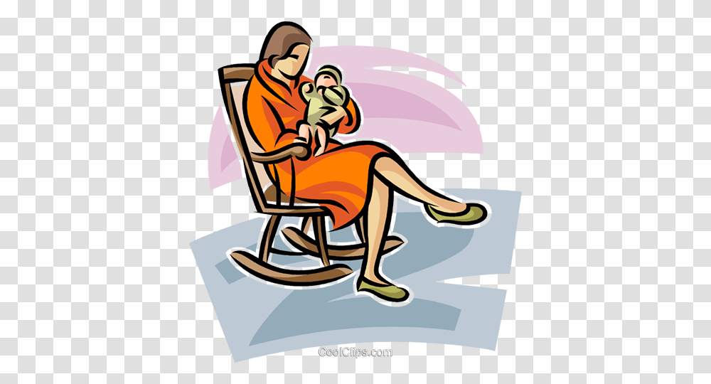 Mother And Baby Royalty Free Vector Clip Art Illustration, Furniture, Rocking Chair, Poster, Advertisement Transparent Png