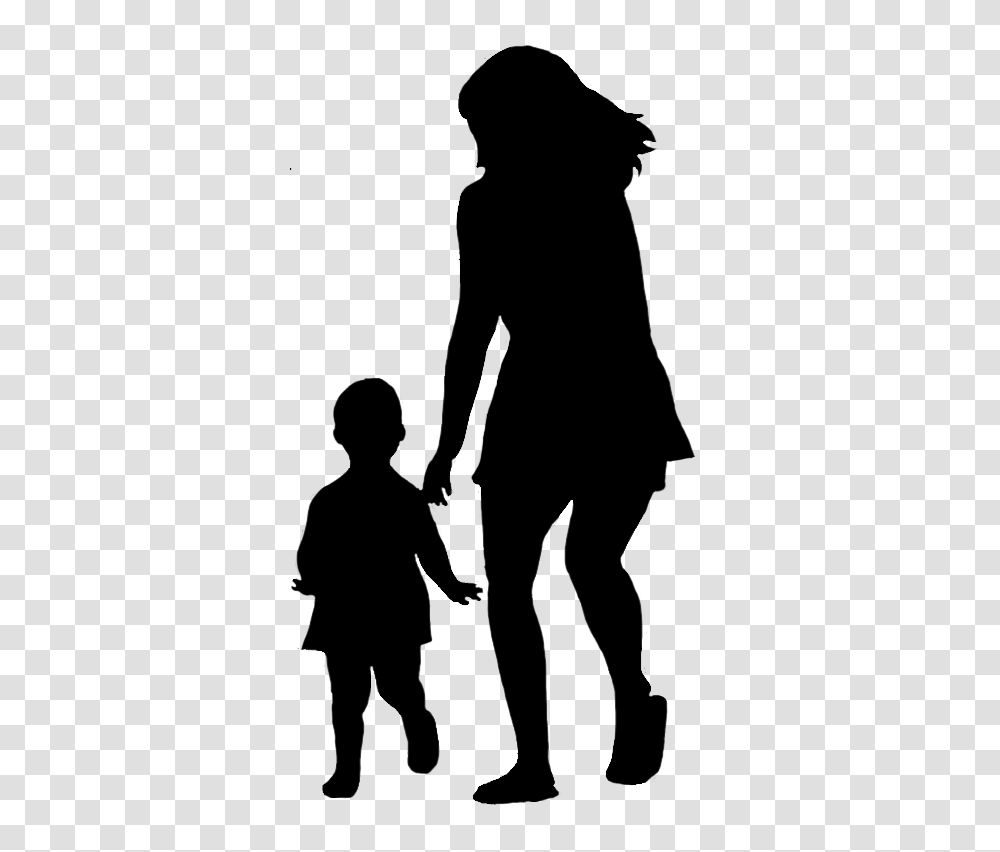 Mother And Baby Silhouette, Hand, Person, Human, Holding Hands Transparent Png