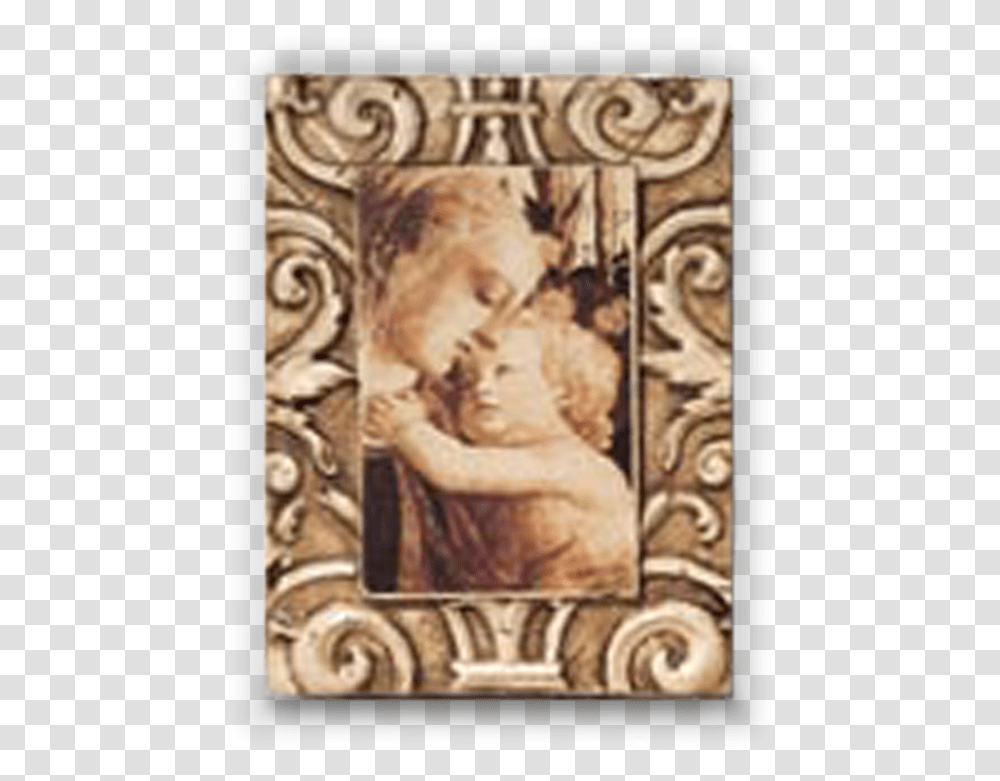 Mother And Child With Border Picture Frame, Art, Painting, Angel, Archangel Transparent Png