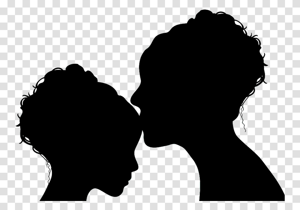 Mother And Daughter Background, Person, Silhouette, Kissing Transparent Png