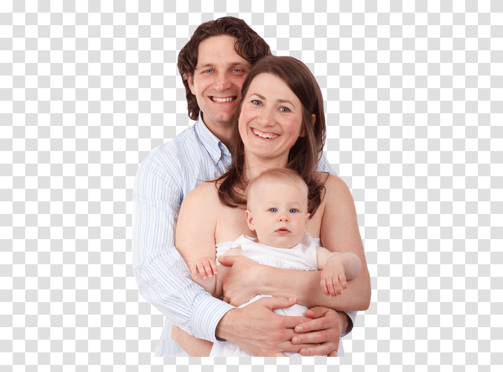 Mother And Father With Baby, Face, Person, Newborn, Female Transparent Png
