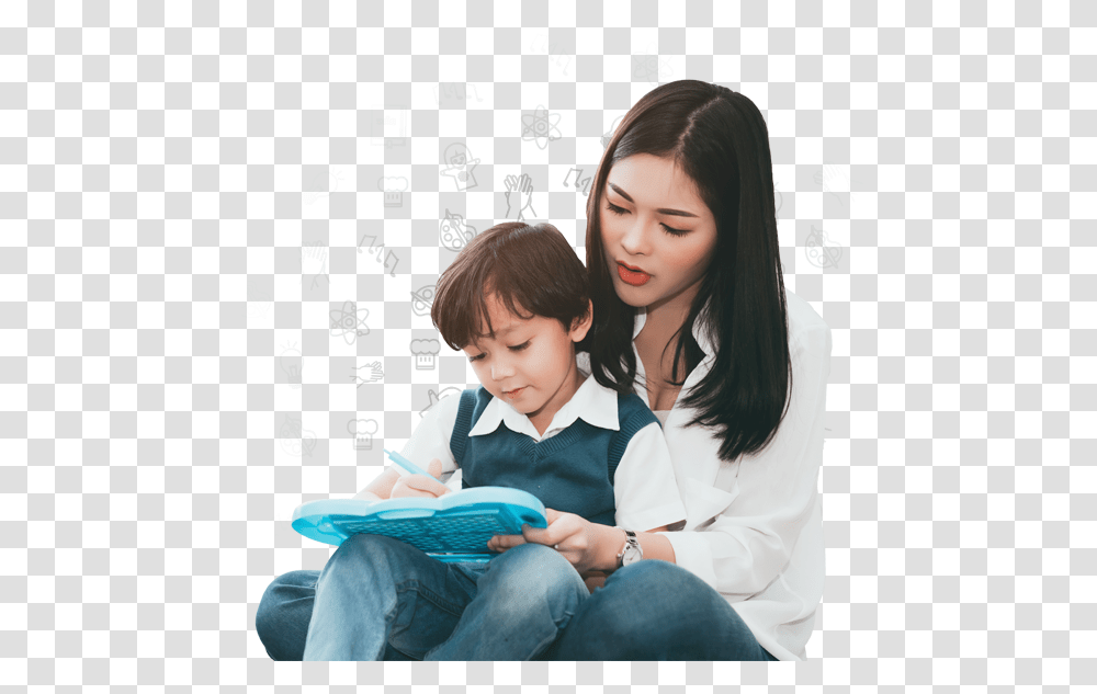 Mother And Preschool Son, Person, Female, Pants Transparent Png