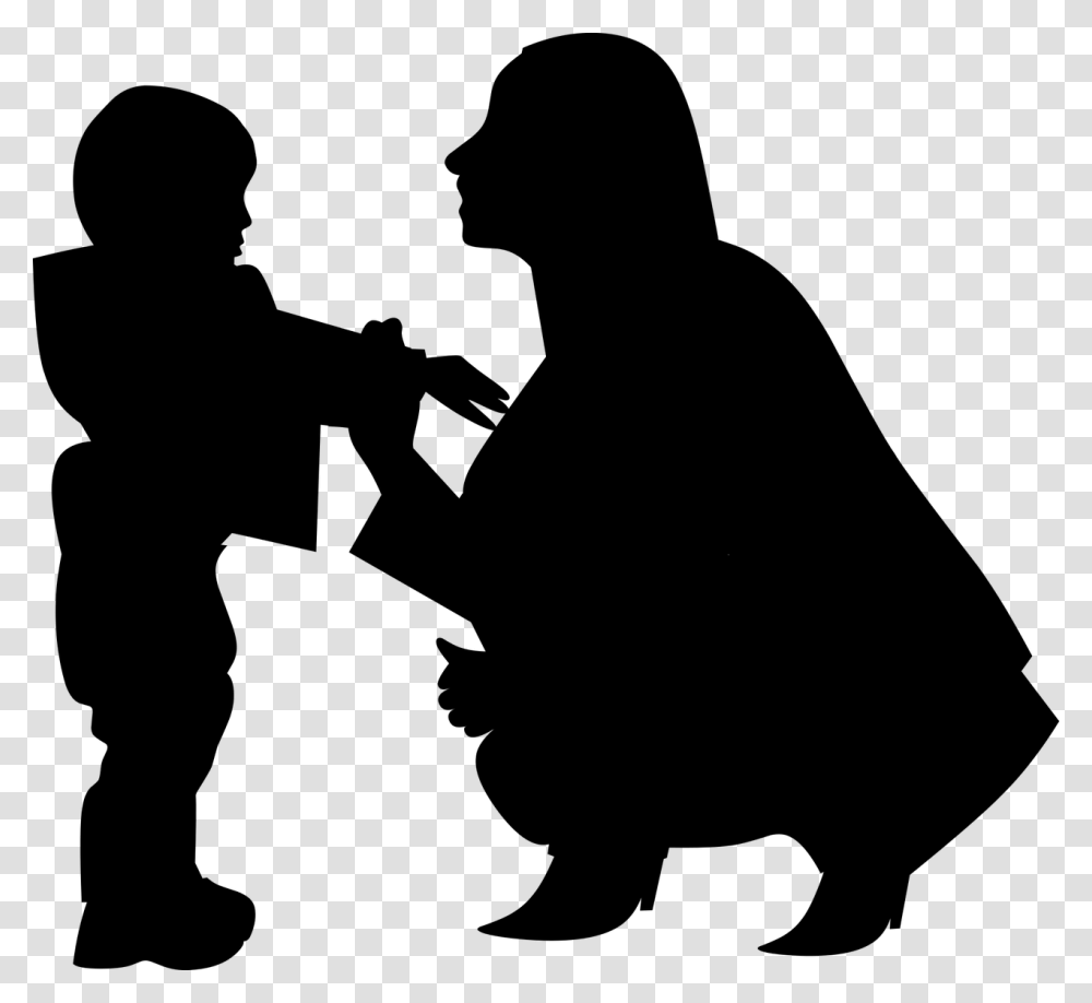 Mother And Son Dance Silhouette, Gray, World Of Warcraft Transparent Png