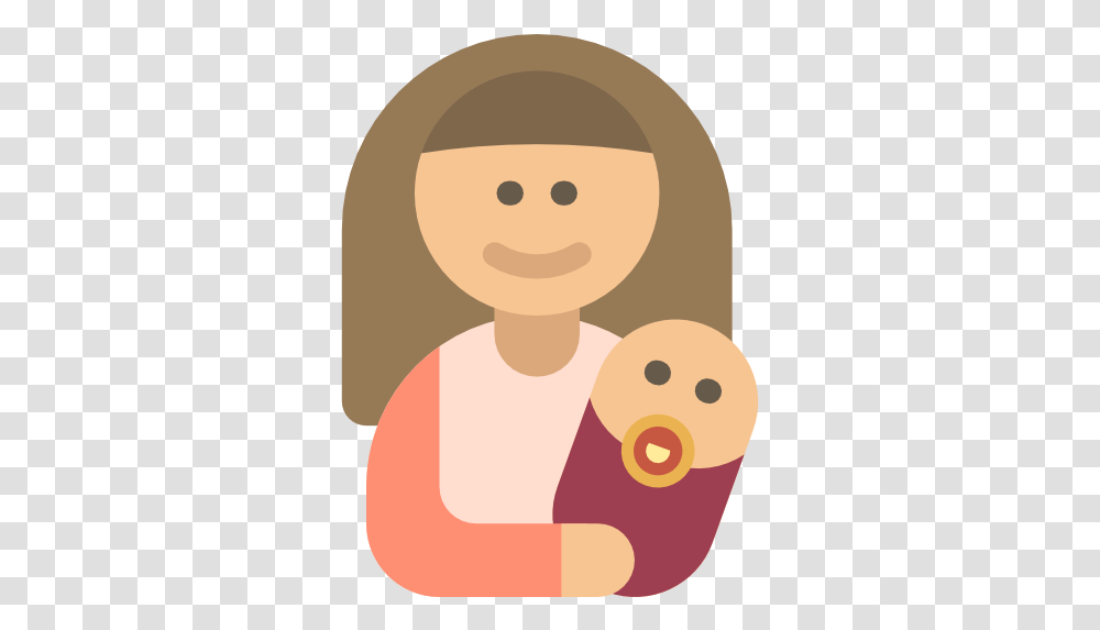 Mother Baby Kid And People Woman Motherhood Mom And Baby Icon, Bread, Food, Head, Cushion Transparent Png