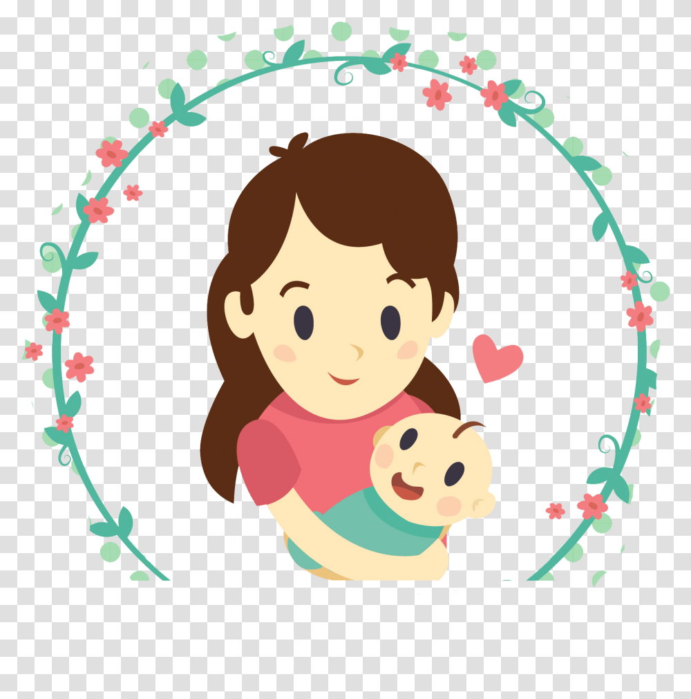 Mother Clipart Islamic Mom And Daughter, Face, Floral Design, Girl Transparent Png