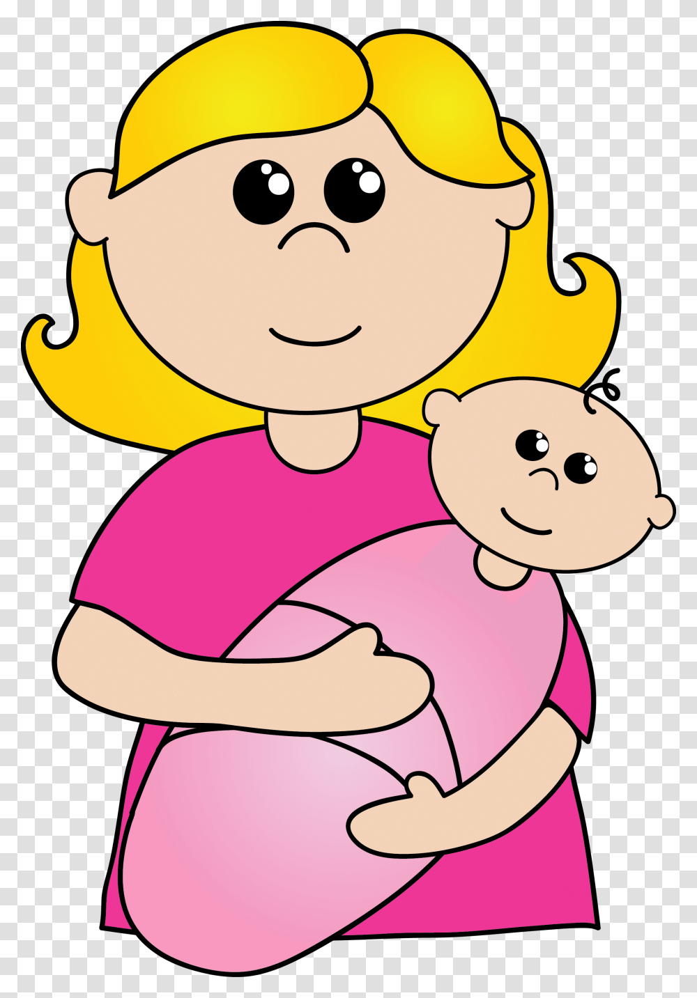 Mother Cliparts, Female, Girl, Hug, Stomach Transparent Png