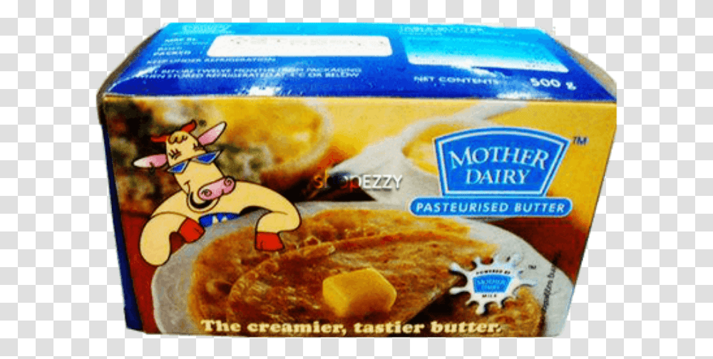 Mother Dairy Unsalted Butter Download Mother Dairy Unsalted Butter, Food, Paper, Pizza Transparent Png