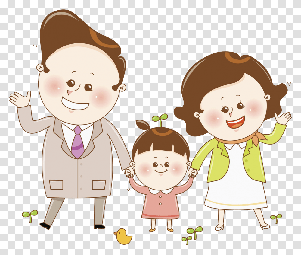 Mother Father Parent Child Cartoon Parent And Child, Female, Girl, Family, Kid Transparent Png