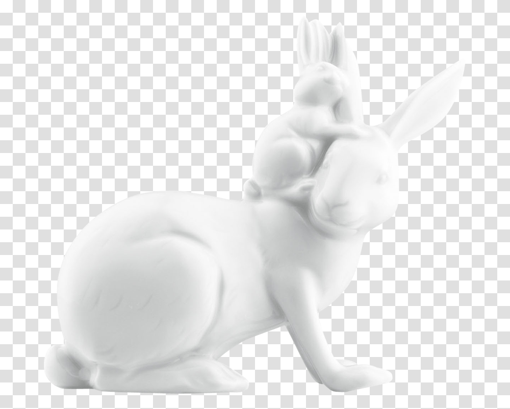 Mother Hare With Baby Bunny Animal Figure, Figurine, Sculpture, Person Transparent Png