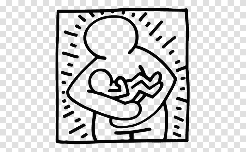 Mother Holding Baby Keith Haring, Maze, Labyrinth Transparent Png