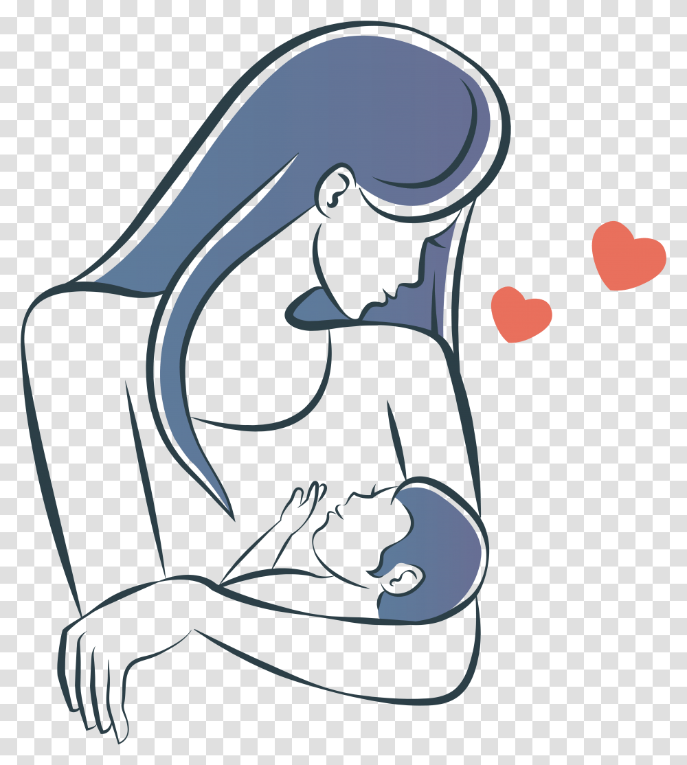 Mother Infant Child Illustration, Stencil, Face Transparent Png