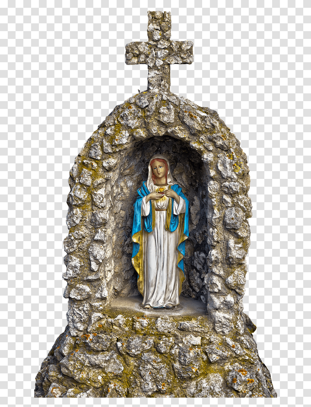 Mother Mary Grotto, Architecture, Building, Cross Transparent Png