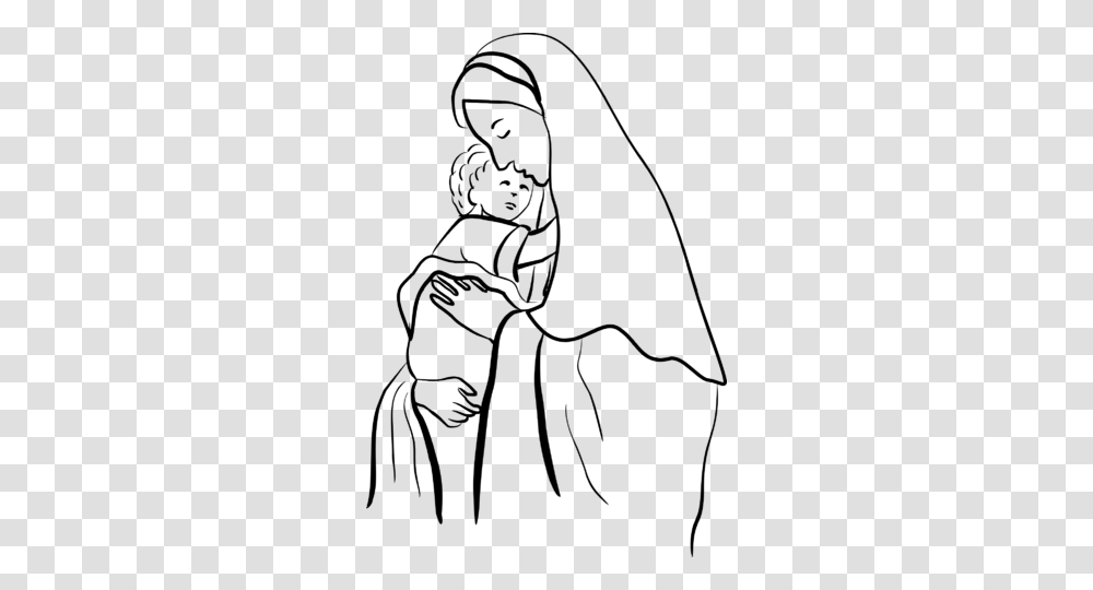 Mother Mary With Child Jesus, Gray, World Of Warcraft Transparent Png