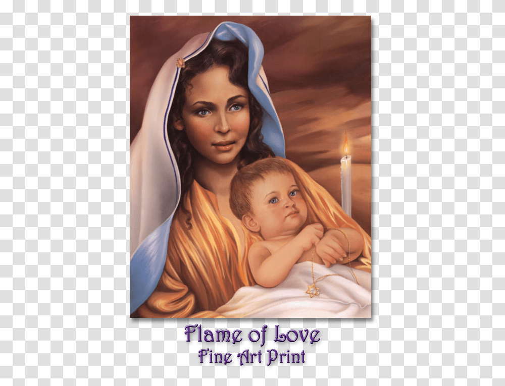 Mother Mary With Jeshua Artwork By Glenda Green Glenda Green Bilder, Candle, Person, People, Face Transparent Png