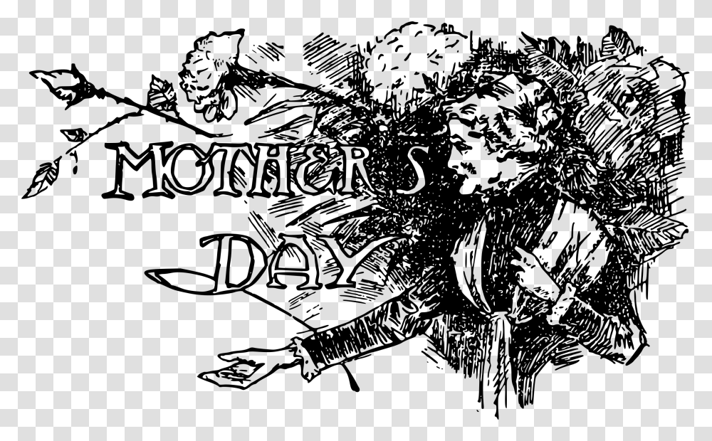 Mother's Day Title Clip Arts Black And White Mother's Day Clip Art, Gray, World Of Warcraft Transparent Png