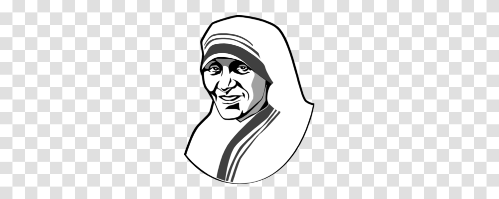 Mother Teresa Missionary Nun Catholicism August, Face, Person, Human, Stencil Transparent Png