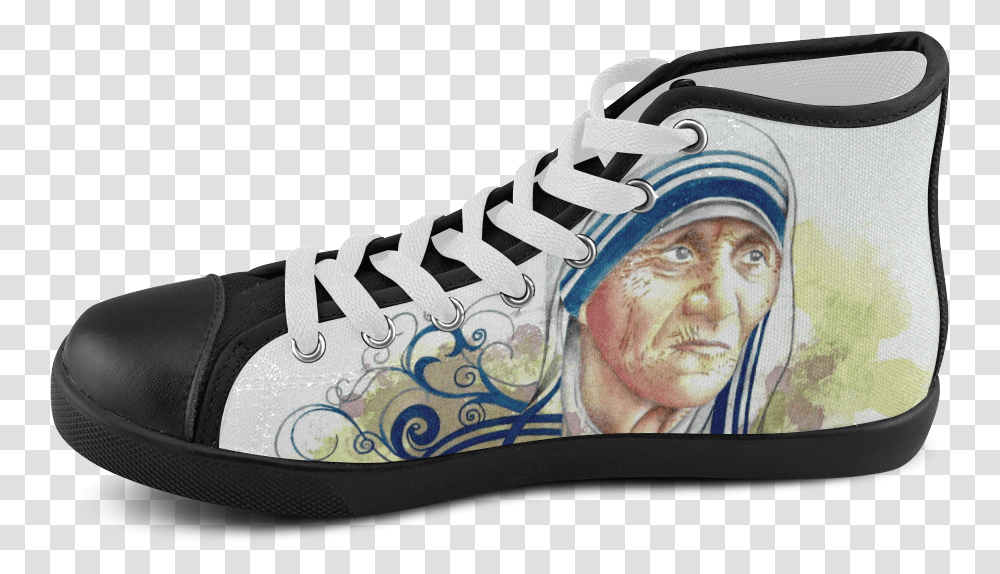 Mother Teresa Women's High Top Canvas Shoes, Apparel, Footwear, Running Shoe Transparent Png