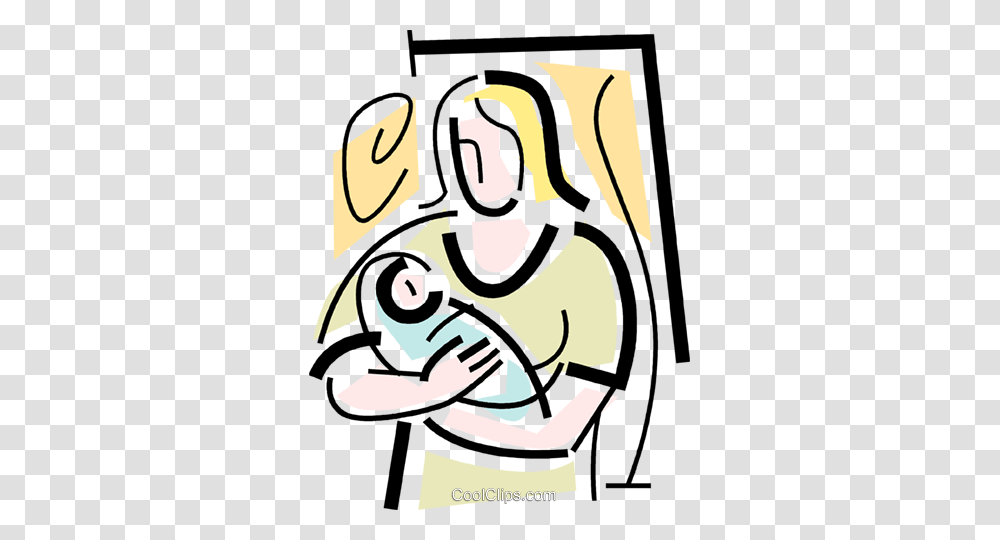 Mother With A Newborn Baby Royalty Free Vector Clip Art, Alphabet, Poster, Advertisement Transparent Png