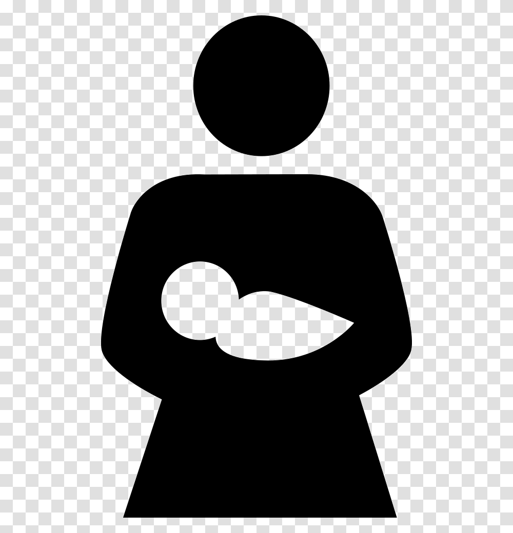 Mother With Baby In Arms Mother With Baby Icon, Stencil, Silhouette Transparent Png