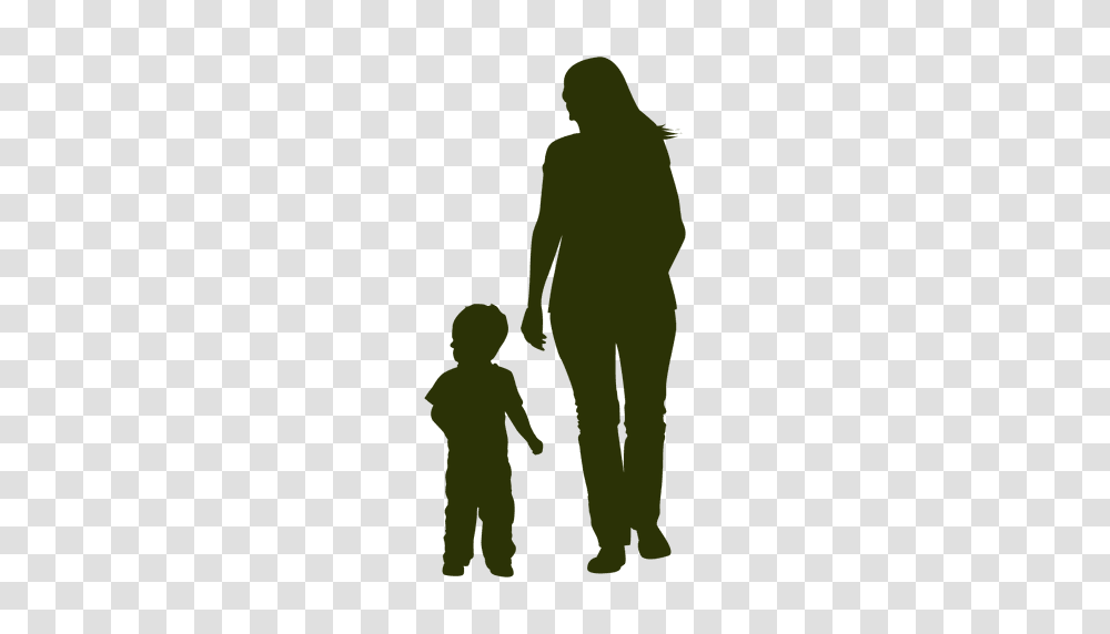 Mother With Child Silhouette, Person, Human, Hand, Holding Hands Transparent Png
