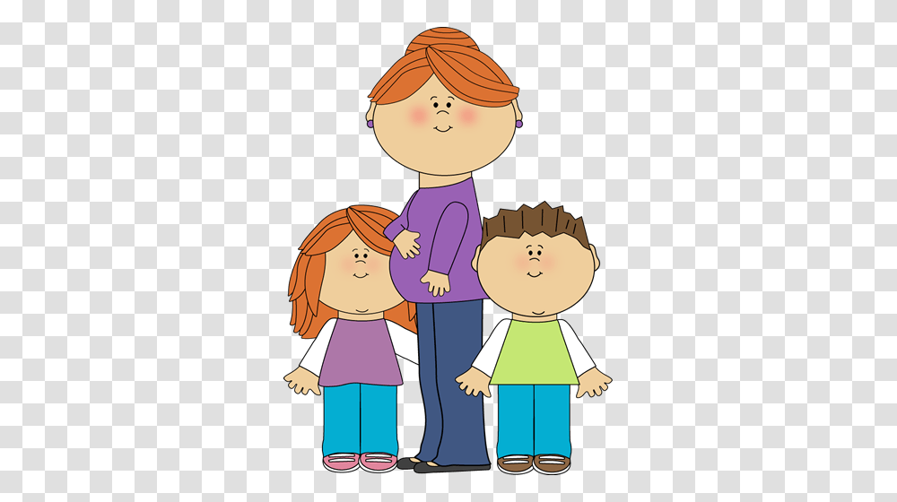 Mother With Kids Clipart, Family, Girl, Female Transparent Png