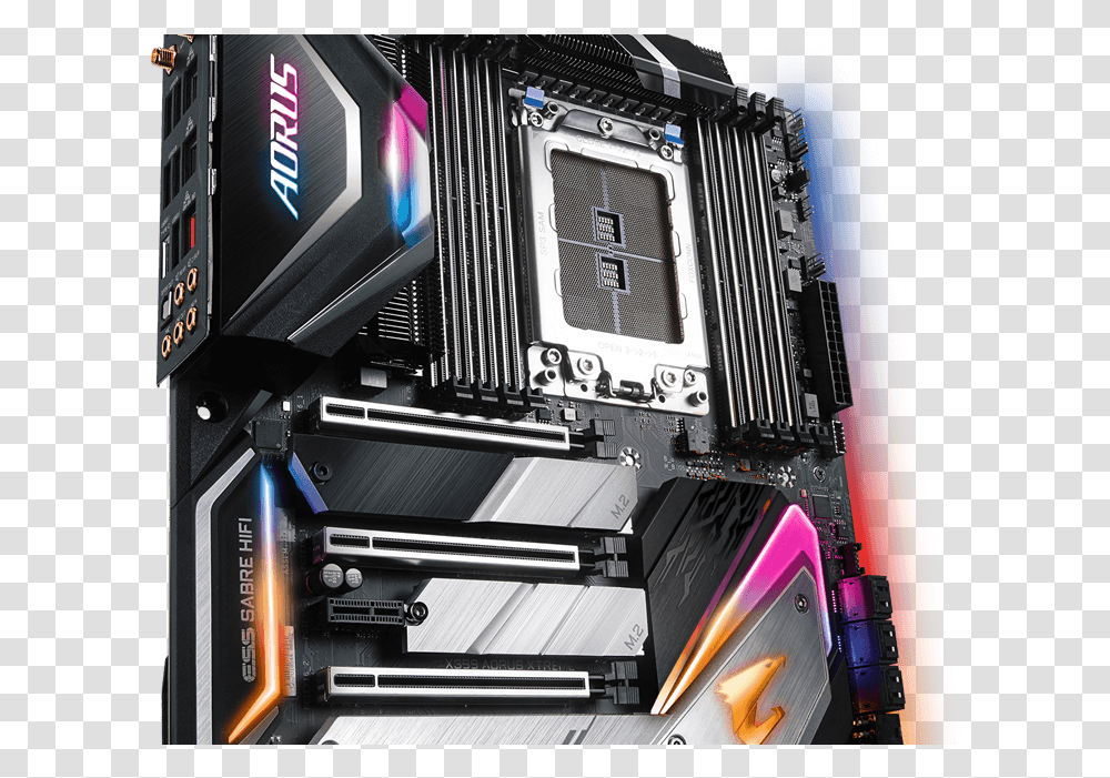 Motherboard Gigabyte X399 Aorus Xtreme, Electronics, Computer, Hardware, Electronic Chip Transparent Png