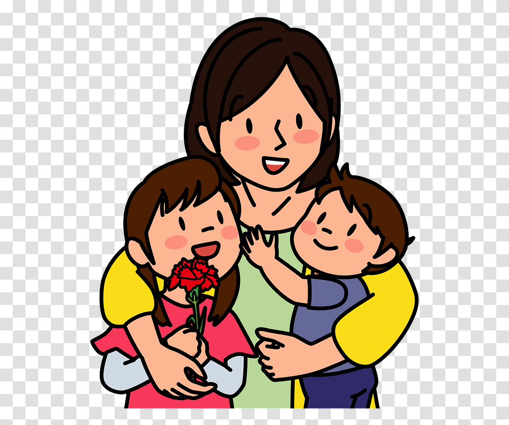 Mothers Day Children Clipart Mom And Children Clipart, Family, Girl, Female, Kid Transparent Png