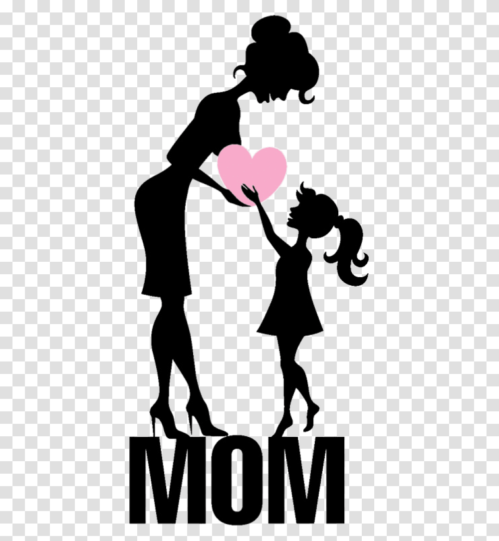 Mothers Day Love Mom, Person, Human, Silhouette, Stencil Transparent Png