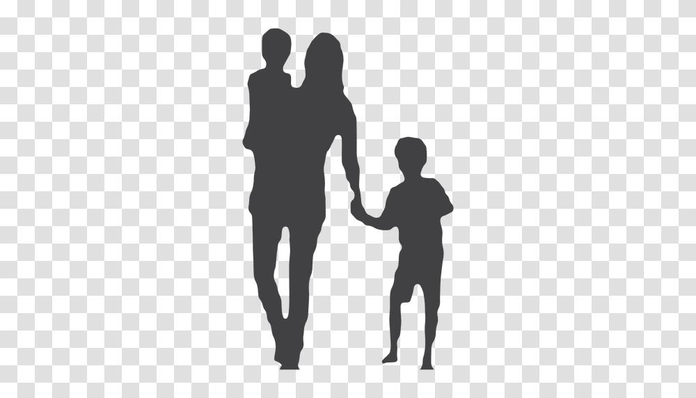 Mothers Day Silhouette With Kids, Hand, Holding Hands, Person, Human Transparent Png