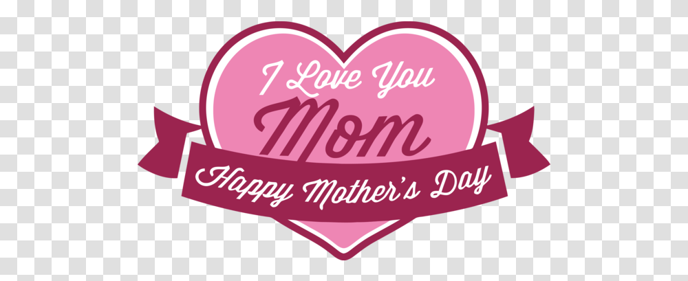 Mothers Day Text Heart Pink For Happy Heart, Word, Dating Transparent Png