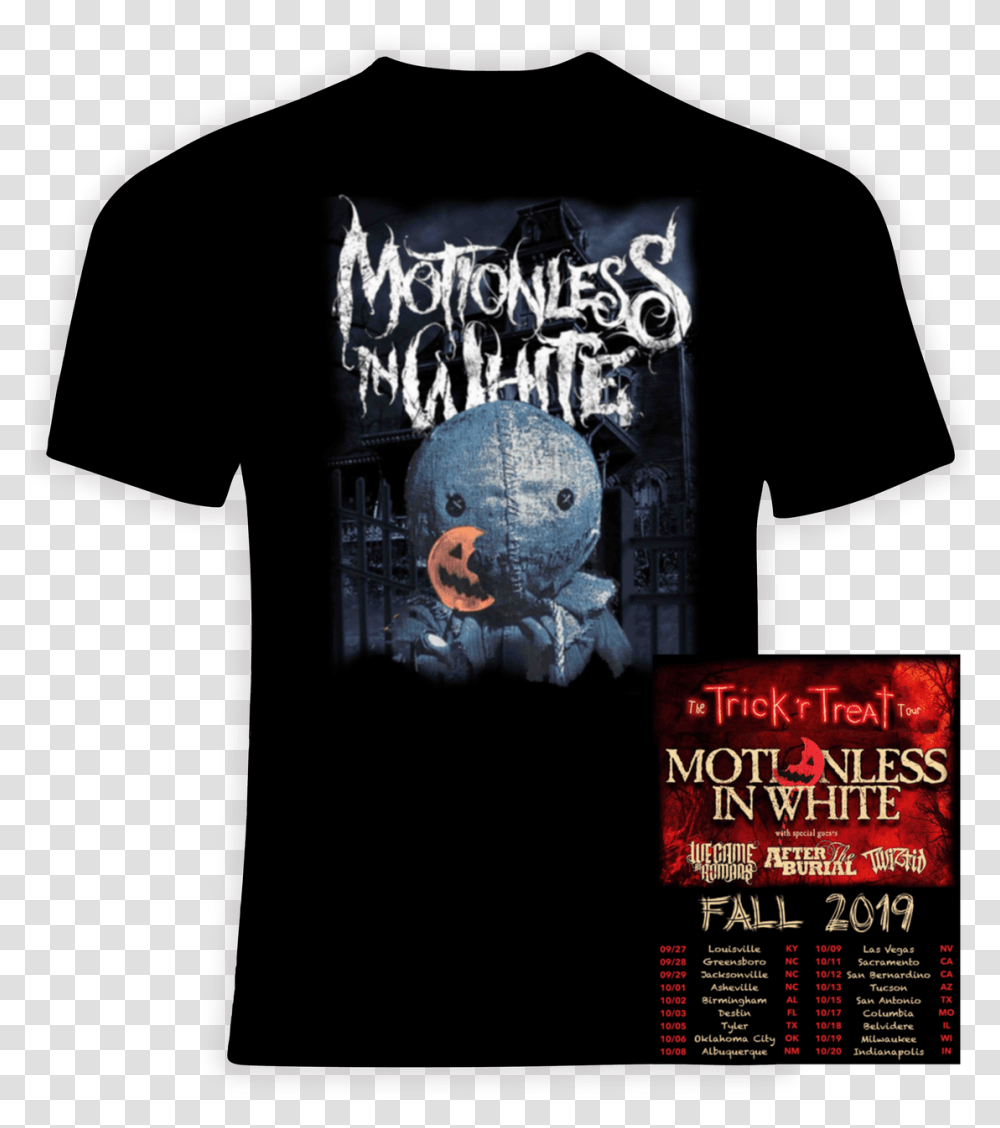 Motionless In White 2019 Trick R Treat Concert Tour Black Crowes T Shirt, Advertisement, Poster, Flyer, Paper Transparent Png