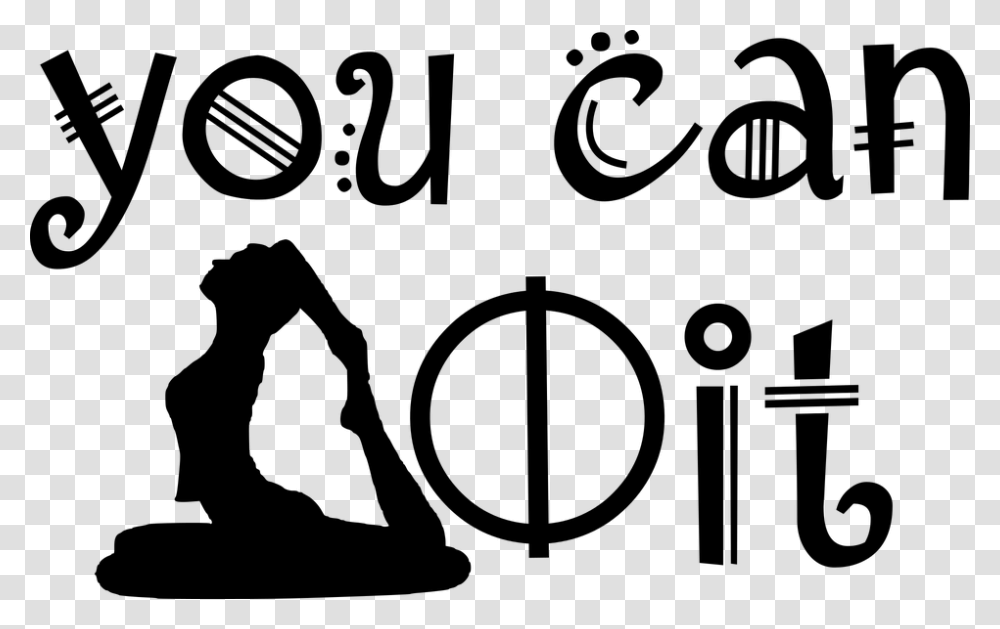 Motivation Yoga Text You Can Do It Pushing Yoga Motivation, Gray, World Of Warcraft Transparent Png