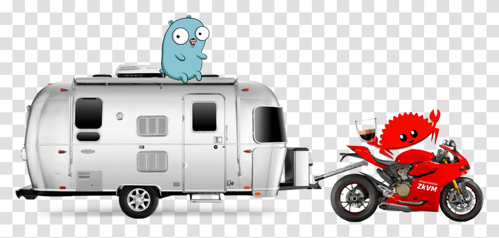 Motocrab With Ristretto And Gopher On Storage Rv, Caravan, Vehicle, Transportation, Truck Transparent Png