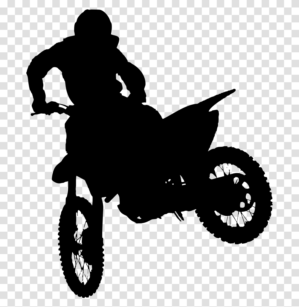 Motocross Stunt Silhouette Silhouette Dirt Bike, Gray, World Of Warcraft Transparent Png