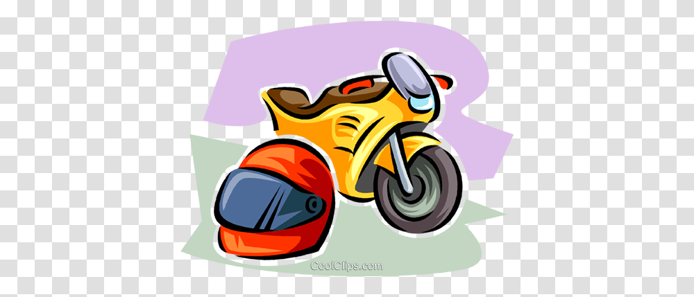 Motorcycle And Helmet Royalty Free Vector Clip Art Illustration, Vehicle, Transportation Transparent Png