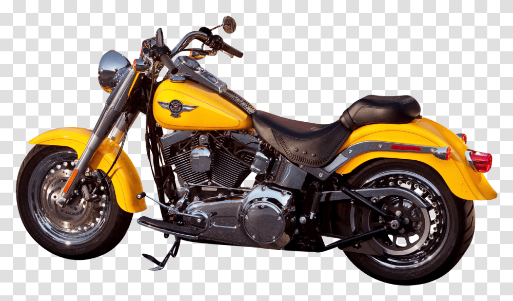 Motorcycle Bike Hd Image Yellow Harley Davidson Motorcycle, Vehicle, Transportation, Wheel, Machine Transparent Png