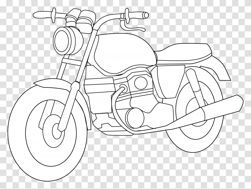 Motorcycle Clip Art Black And White Motorbike Clipart, Transportation, Vehicle, Moped, Motor Scooter Transparent Png