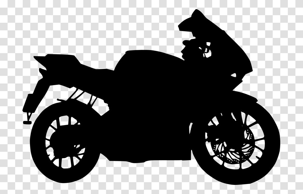 Motorcycle Clipart Black And White 2020 Suzuki Gsxr, Wheel, Machine, Silhouette, Bicycle Transparent Png