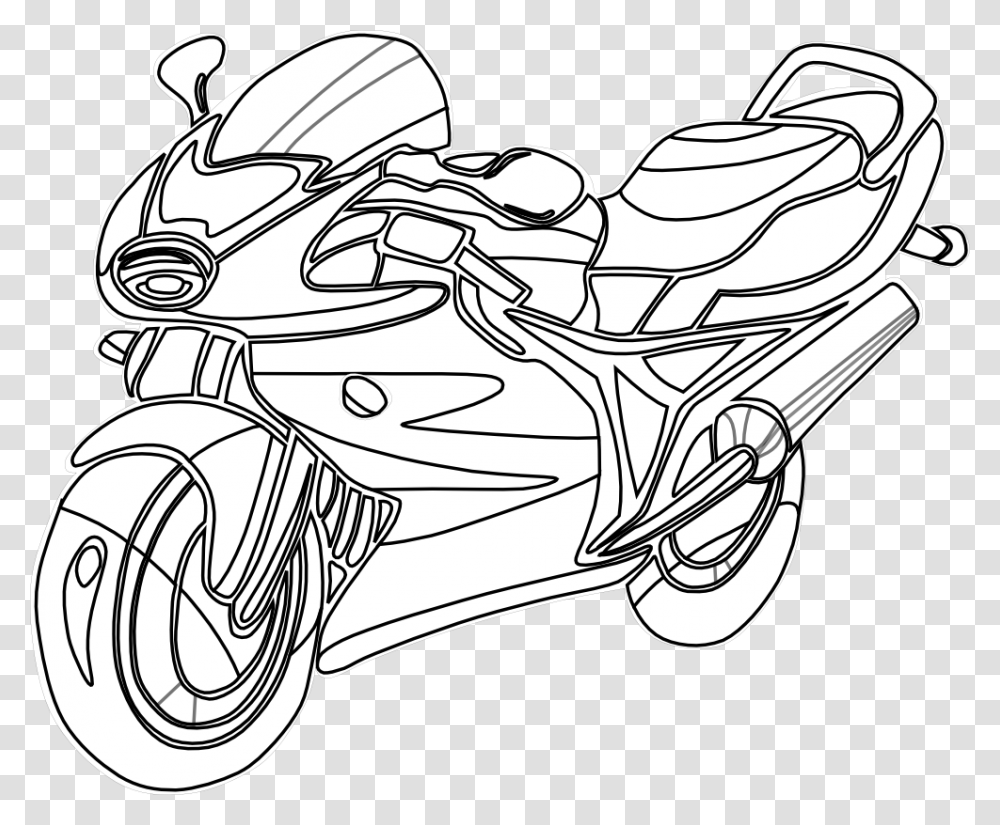 Motorcycle Clipart Black And White, Transportation, Vehicle, Tandem Bicycle, Bike Transparent Png