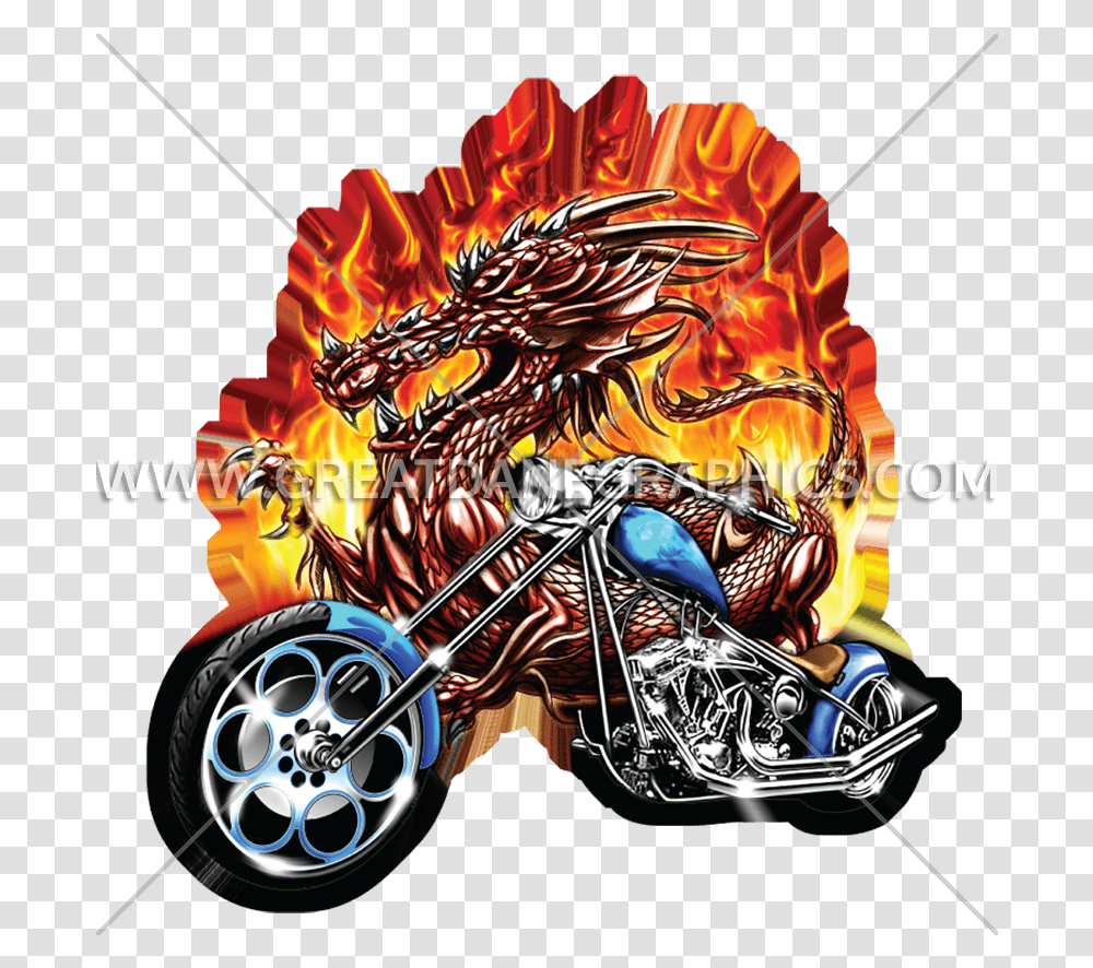 Motorcycle Clipart Easy Dragon On Motorcycle, Vehicle, Transportation, Wheel, Machine Transparent Png