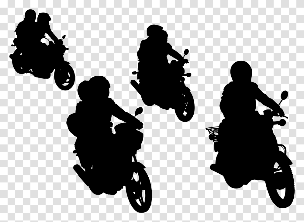 Motorcycle Group Vector, Person, Silhouette, People Transparent Png