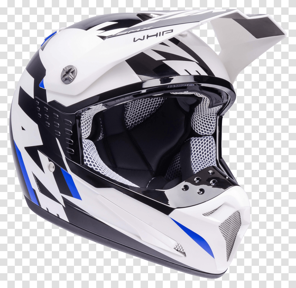 Motorcycle Helmet Lazer Smx Whip White Black Blue Motor Helmet Background, Apparel, Crash Helmet Transparent Png