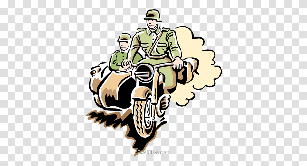 Motorcycle In War Royalty Free Vector Clip Art Illustration, Helmet, Vehicle, Transportation, Person Transparent Png