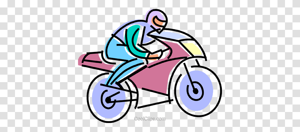 Motorcycle Racer Royalty Free Vector Clip Art Illustration, Vehicle, Transportation, Lawn Mower, Bicycle Transparent Png