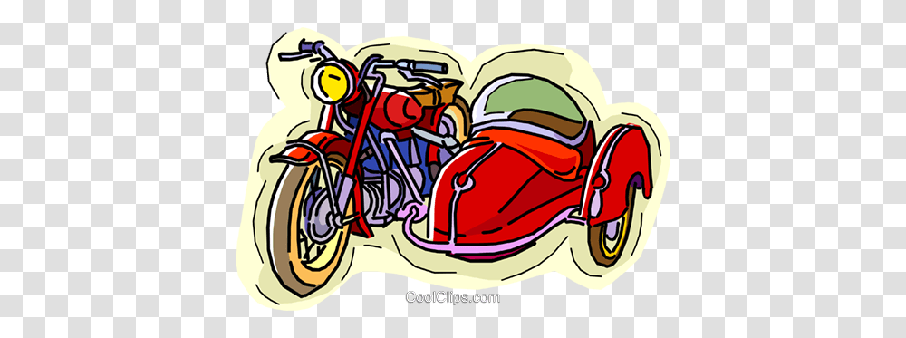 Motorcycle With Sidecar Royalty Free Vector Clip Art Illustration, Vehicle, Transportation, Washing, Sled Transparent Png