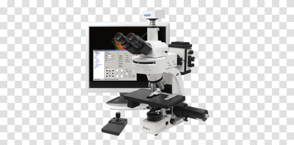 Motorized Fluorescence Microscope Motorized Microscope, Monitor, Screen, Electronics, Display Transparent Png