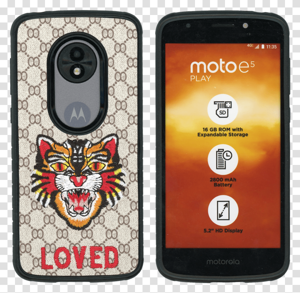 Motorola E5 Play Mm Pattern Tiger Case Transparent Png