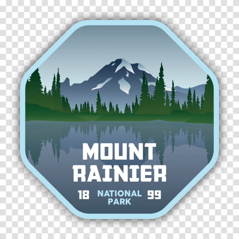 Mount Rainier National Park Sticker, Poster, Advertisement, Label Transparent Png