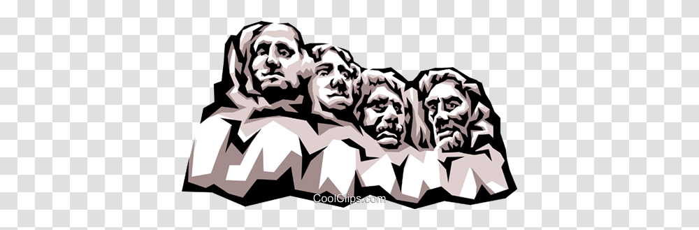 Mount Rushmore Royalty Free Vector Clip Art Illustration, Head, Face, Person, Human Transparent Png