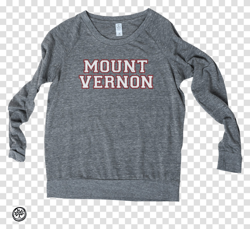 Mount Vernon Slouchy Pullover Grey One Mission, Apparel, Sleeve, Long Sleeve Transparent Png